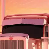 STRAIGHT TOP BOWTIE SUNVISOR - PETERBILT 589 HIGH ROOF