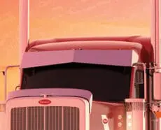 STRAIGHT TOP BOWTIE SUNVISOR - PETERBILT 589 HIGH ROOF