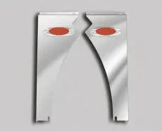 M1 AMBER LED - PETERBILT 589 SHORT HOOD (121" BBC) HOOD EXTENSION PANELS