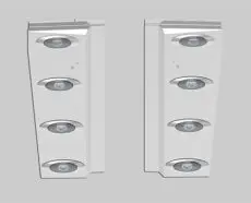 M1 AMBER CLEAR LED - HOOD EXTENSION PANEL - PETERBILT 589 LONG HOOD