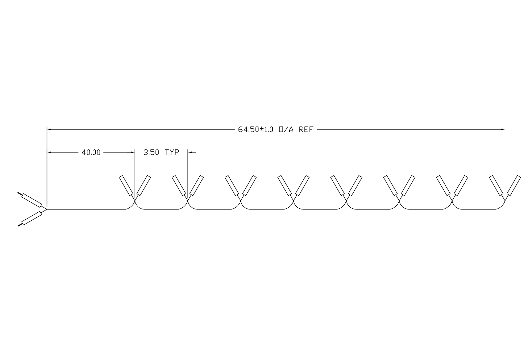 WIRE HARNESS 1 MALE DUAL 8 FEMALE DUAL image