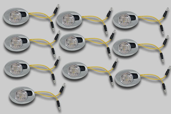 M3 AMBER CLEAR LED CON BEZEL - 10 PACK imagen