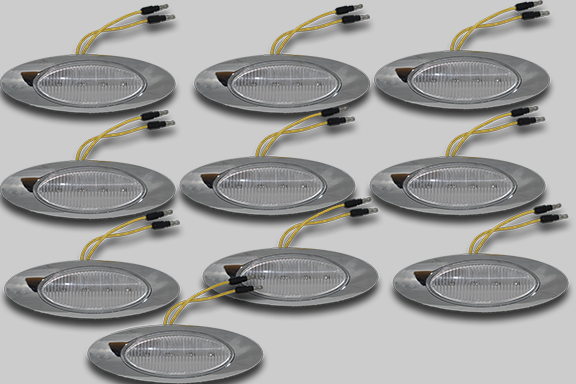 M1 AMBER CLEAR LED CON BEZEL - 10 PACK imagen