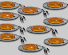 M1 AMBER LED TURN SIGNAL WITH BEZEL - 10 PACK