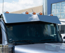 STRAIGHT TOP BOWTIE SUNVISOR - PETERBILT 589 LOW ROOF