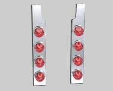 PETERBILT 589 REAR AIR CLEANER LITE BARS - WATERMELON RED LED