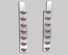 PETERBILT 589 REAR AIR CLEANER LITE BARS - M3 RED LED