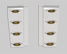 M1 AMBER LED - HOOD EXTENSION PANEL - PETERBILT 589 LONG HOOD