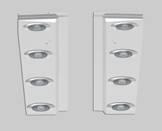 M1 AMBER CLEAR LED - HOOD EXTENSION PANEL - PETERBILT 589 LONG HOOD