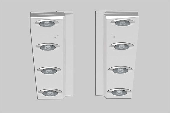 M1 AMBER CLEAR LED – HOOD EXTENSION PANEL – PETERBILT 589 LONG HOOD image
