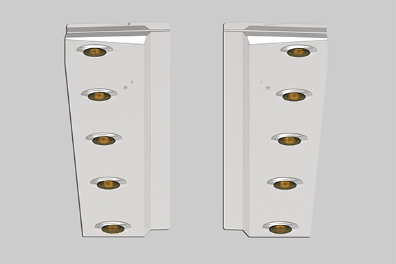 M5 AMBER LED – HOOD EXTENSION PANEL – PETERBILT 589 LONG HOOD image